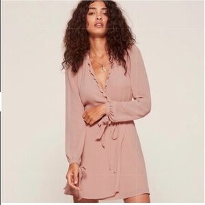 Reformation Delta Pink Chic Blush Wrap Dress Size S